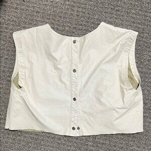 Guess White Button-Back Sleeveless Top